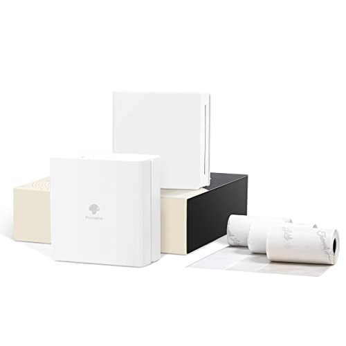 Phomemo M02 Mini Printer- Inkless Bluetooth Thermal Pocket Note Printer for Work List Study Notes Photo Printing Home Organization Gift Receipts White
