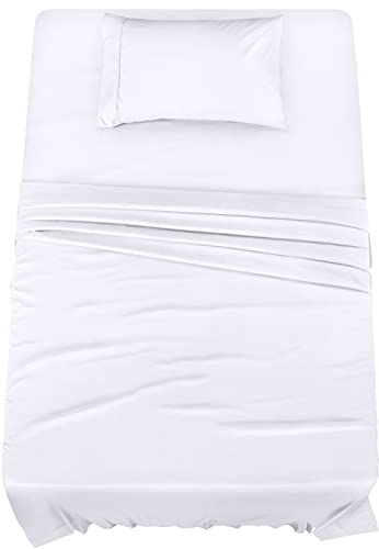 Twin White 3-Piece Bed Sheet Set | Soft Brushed Microfiber | Fade & Shrink Resistant, Easy Care