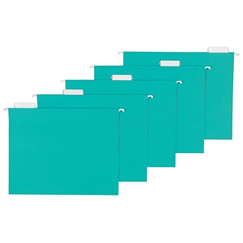 Amazon Basics Aqua Letter Size Hanging File Folders 25-Pack
