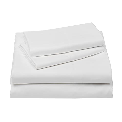 Amazon Basics DELX-SS-BWH-FL Deluxe Microfiber Striped Sheet Set Bright White Full