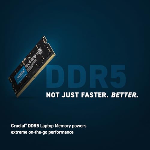 Crucial 16GB (2 x 8GB) 262-Pin DDR5 SO-DIMM DDR5 4800 (PC4 38400) Laptop Memory