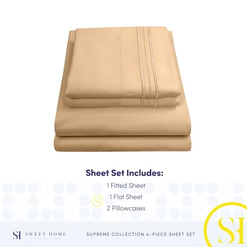 Sweet Home 1800 Series Brushed Microfiber Sheet Set – Ultra-Soft, Luxury Deep Pocket Bedding