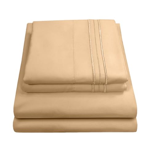 1800 TC Brushed Microfiber Sheet Set - Soft Egyptian Quality Luxury Bedding | Flat, Fitted, 2 PCs