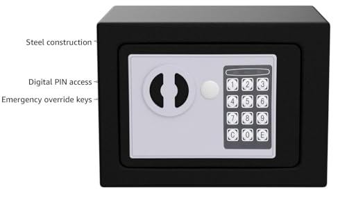 Yuanshikj Electronic Deluxe Digital Security Safe Box Keypad Lock Home Office Hotel Business Jewelry Gun Cash Use Storage (Black 17E)