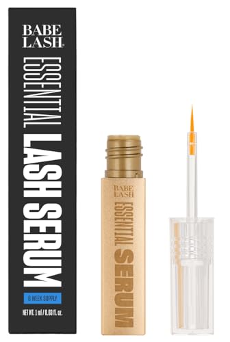 Babe Lash Eyelash & Brow Enhancer Serum for Natural Fuller & Longer Looking - Booster Hydrates Lashes - Used on Lash Brow & Lash Extensions - 0.03 Fl Oz