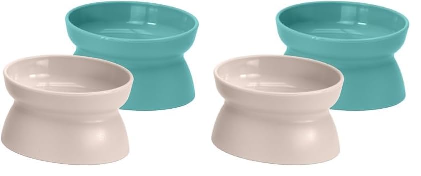 Kitty City Raised Cat Bowls Large Bowl 2pk (Pastel) (Pack of 2)