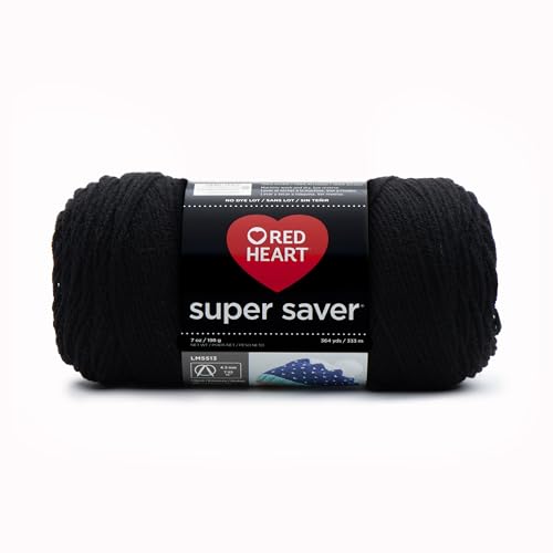 Red Heart Yarn-Black, Super Saver