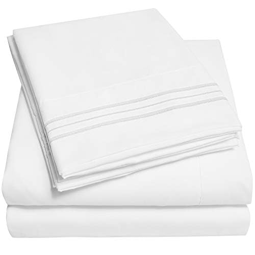 King 4PC Bed Sheet Set 1500 Thread Count White