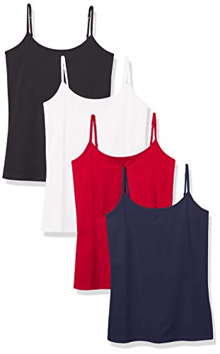 Amazon Essentials Women's 4-Pack Camisole Shirt -Americana Pack X-Small
