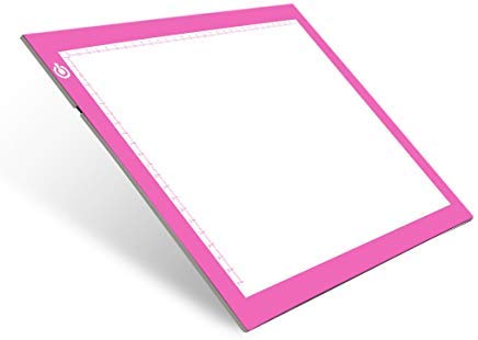LitEnergy Portable A4 LED Copy Board Light Tracing Box Pink Ultra-Thin Adjustable USB Power Artcraft LED Trace Light Pad for Tattoo Drawing Streaming Sketching Animation Stenciling