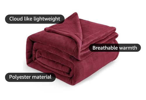 Bedsure Fleece Blanket Queen 90x90 Red