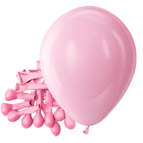 Bezente Pastel Pink Latex Party Balloons - 150 Pack 5 inch Round Helium Light Pink Small Baby Pink Balloons for Gender Reveal Baby Shower Birthday Wedding Anniversary Party Decoration