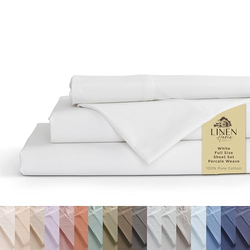 Linen Home 100% Cotton Sheets for Cool Sleep