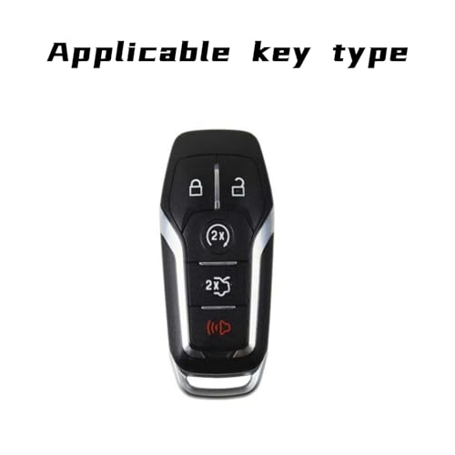 Heavy Key Fob Cover Case Protector for Ford Keychain Accessories for Ford F150 Mustang Explorer Edge Fusion Lincoln MKZ MKC MKX (Model-B Silver)