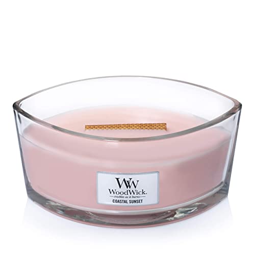 WoodWick COASTAL SUNSET Ellipse HearthWick Flame Scented Candle | Crackling Fireplace Comfort