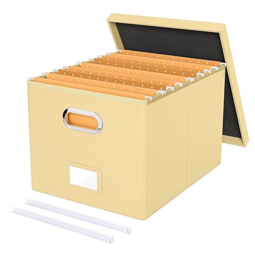 Oterri Storage File Box(New) (Cream-yellow(Leather) 1 pack) AM03118