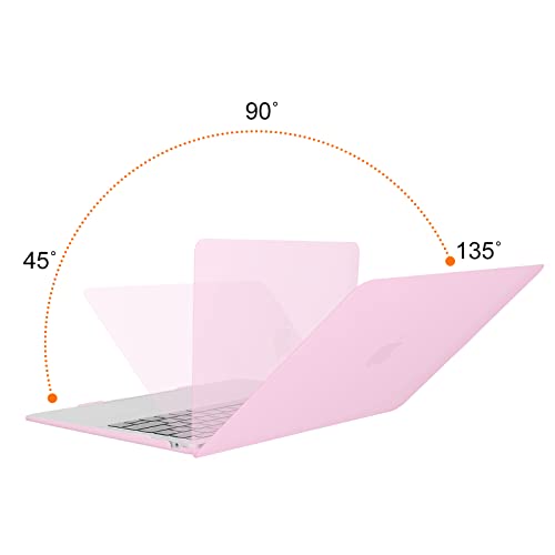 MOSISO Compatible with MacBook Air 13 inch Case 2022 2021-2018 Release A2337 M1 A2179 A1932 Plastic Hard Shell&Keyboard Cover&Screen Film&Storage Bag for MacBook Air 13.3 inch Case Clear Pink