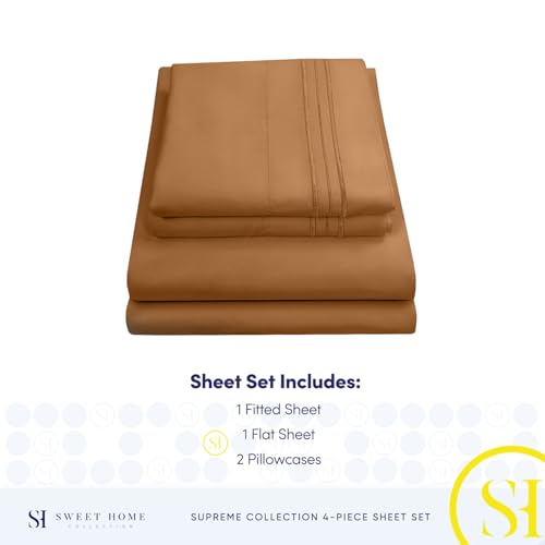 Luxury 1800 TC Brushed Microfiber Sheet Set - Egyptian Quality Soft Bedding 4-PC