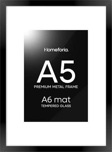 Homeforia Black A5 Frame: Premium Brass & Tempered Glass