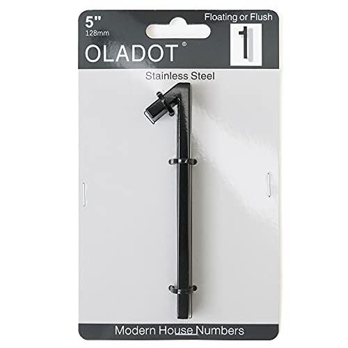 5\" Stainless Steel Floating House Number Metal Modern House Numbers Garden Door Mailbox Decor Number with Nail Kit Coated Black 911 Visibility Signage (1)