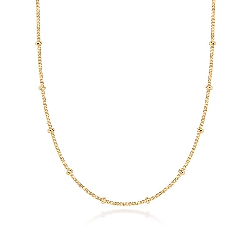 PAVOI Ball Station Necklace (Yellow Plated)