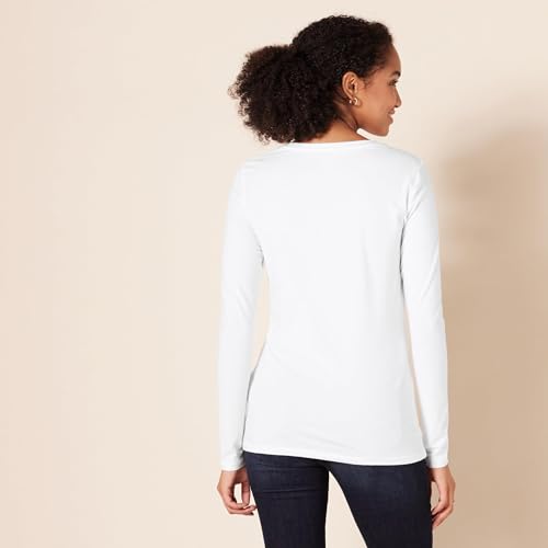Amazon Essentials Women's Plus-size Plus Size Long-Sleeve T-Shirt Shirt -White 3X