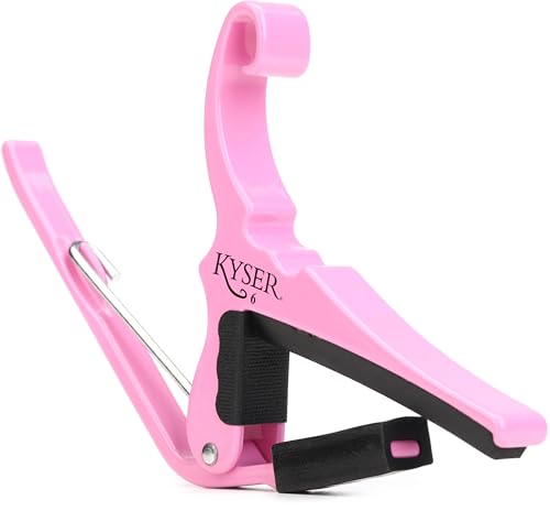 Kyser Musical Products Quick-Change Guitar Capo KG6PRA Pink Revival - For 6-String Acoustic Guitars Made in USA Quality Strong Lightweight Quick & Easy Key Changes Innovative Perfect Fit