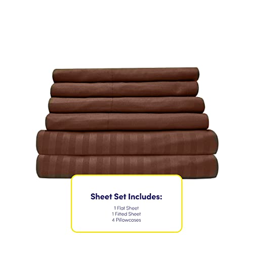 Sweet Home Collection Dobby Stripe Queen Sheets - Ultra Soft 6-Piece Bedding Set with Secure Fit