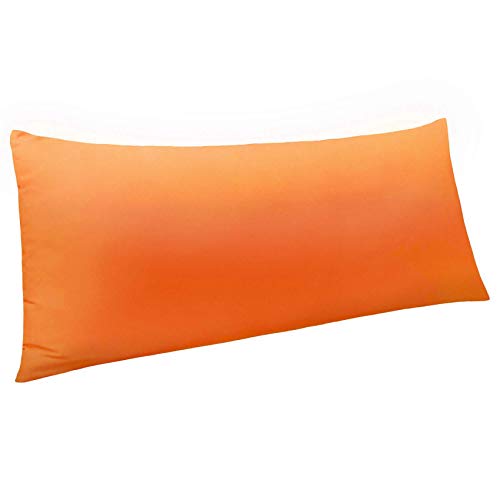 NTBAY Body Pillowcase - Brushed Microfiber 20x54 Pillowcase - Soft Wrinkle-Free Fade-Resistant Stain-Resistant Orange Body Pillow Cover with Envelope Closure - 20x54 Inches Orange