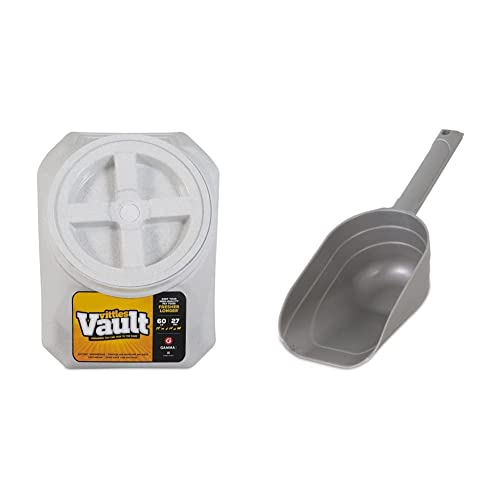 Gamma2 Vittles Vault Outback Airtight Pet Food Container 60 Pounds & Petmate 2 Cup Pet Food Scoop With Measuring Lines; BPA Free