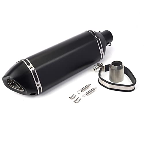 Exhaust Muffler 1.5-2\"Inlet with Removable DB Killer for Street/Sport Motorcycles and Scooters with 38 51mm Diameter Exhaust Pipes(Matt black)