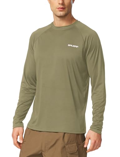 BALEAF Men's Long Sleeve Swim Shirts Rash Guard UV Sun Protection SPF T-Shirts UPF 50+ Quick Dry Swimming Fishing Slate Green Size M