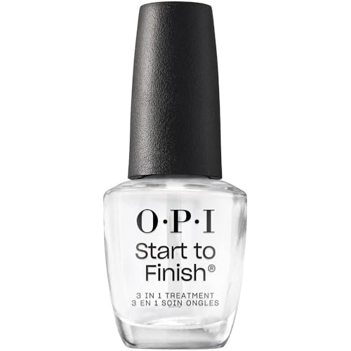 OPI Start to Finish | 3-in-1 Nail Polish Treatment Base Coat Top Coat Nail Strengthener | Vitamin A & E Vegan Formula