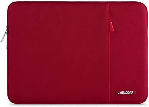 MOSISO Laptop Sleeve Bag Compatible with MacBook Air/Pro 13-13.3 inch Notebook Polyester Vertical Case with Pocket Red
