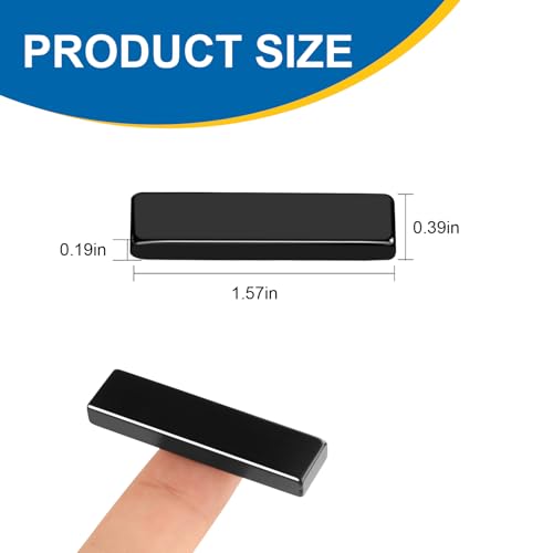 LOVIMAG Powerful Rare Earth Magnets Refrigerator Magnets with Double-Sided Adhesive Black Heavy Duty Magnets for Cabinet Doors Fridge Classroom Grill Garage Kitchen - 40x10x5 mm Pack of 5