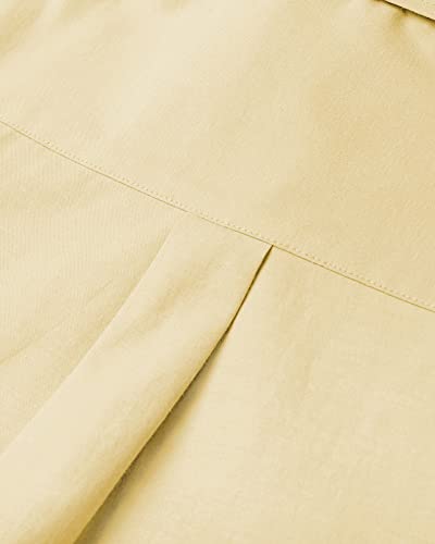 Alimens & Gentle Mens Solid Oxford Shirt Long Sleeve Button Down Shirts with Pocket Yellow