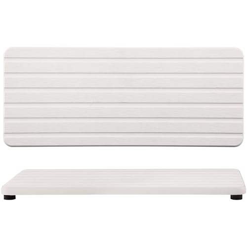 NiuYichee 2 PCS Water Absorbent Diatomite Coasters 9.5\"x4\" Diatomaceous Earth Bathroom Trays Water Absorbing Stone Used for Hand Soaps & Plants & toiletries in The Modern Home -Natural、Easy to Clean