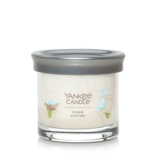 Yankee Candle Clean Cotton Scented Signature 4.3oz Small Tumbler Single Wick Candle Over 20 Hours of Burn Time