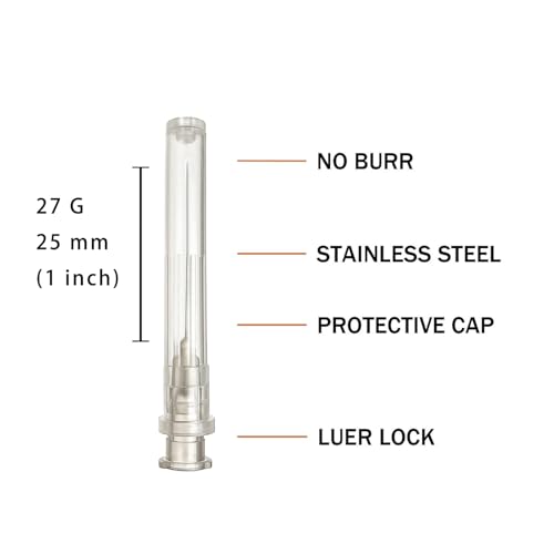 Careach 100pcs 27Gauge 1 inch Needle for Industrial Lab Accessories Measuring and Refilling Inks