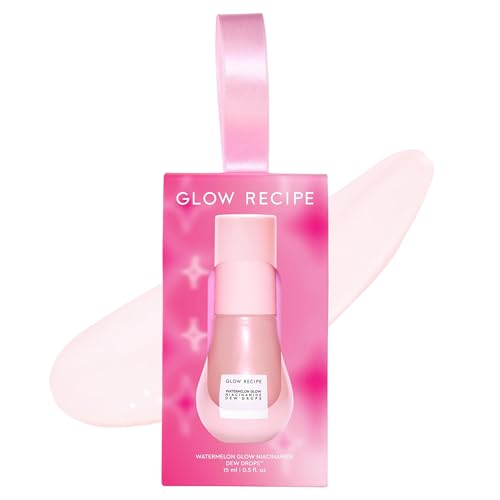 Glow Recipe Stocking Stuffer Niacinamide Serum Dew Drops Ornament - Hydrating Face Serum & Illuminating Makeup Primer for Dewy Glass Skin - Hyaluronic Acid Serum for Plumping & Highlighting (15 ml)