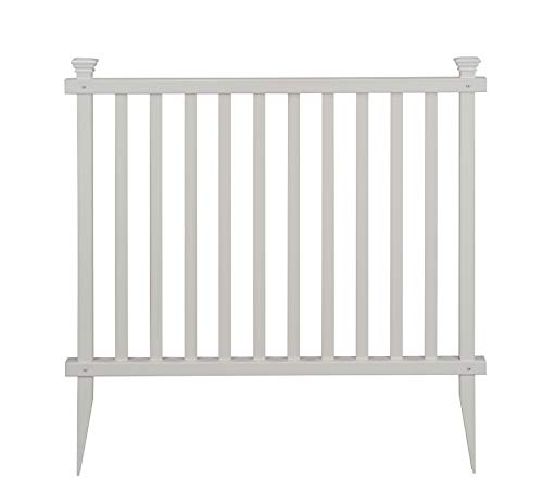 Zippity Outdoor Products ZP19037 No Dig Baskenridge Semi-Permanent Vinyl Fence 36\" H x 42\" W(Flat)