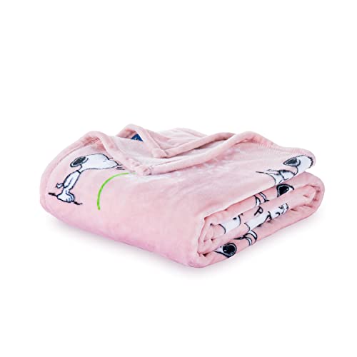 Berkshire Blanket Peanuts® VelvetLoft® Cute Character Snoopy Plush Blanket Make a Wish Spring Pink Full/Queen 90 in x 90 in (Official Peanuts® Product)