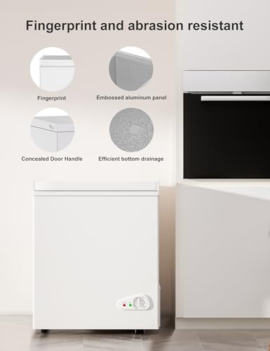 Bodacious 3.5 cuft Chest Freezer - Compact Energy-Efficient & Quiet Mini Deep Freezer with Removable Baskets for Apartments RVs and Garages