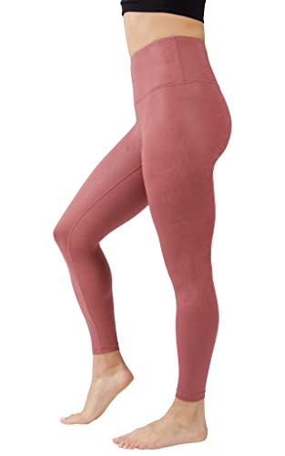 90 Degree By Reflex Vintage Lux High Waist High Shine Cire Disco 25\" Ankle Leggings - Cracked Terracotta - Large