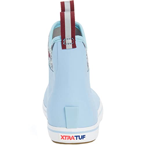XTRATUF 6\" SALMON SISTERS ANKLE DECK BOOT- WOMEN’S Light Blue/Blue Mermaid Life (XWAB-2BM)