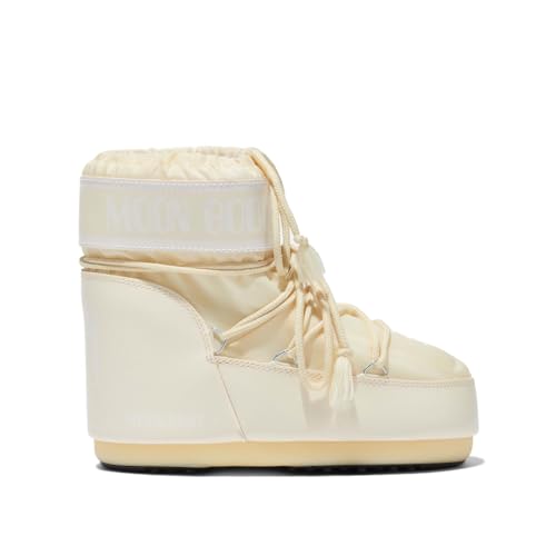 Moon Boot Icon Low Insulated Slip On Unisex Snow Boots M7-8.5 W8-9.5 Cream