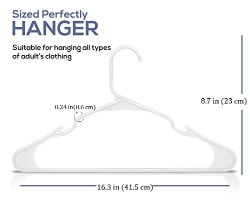 Utopia Home Clothes Hangers 200 Pack - Plastic Hangers Space Saving - Durable Coat Hanger with Shoulder Grooves (White)