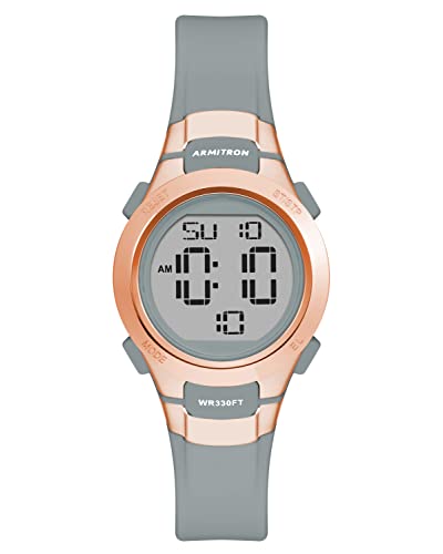 Armitron Sport Women's Digital Chronograph Resin Strap Watch 45/7012 Grey/Rose Gold