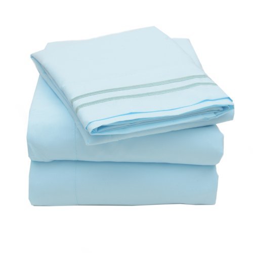 Twin 3PC Light Blue Bed Sheet Set