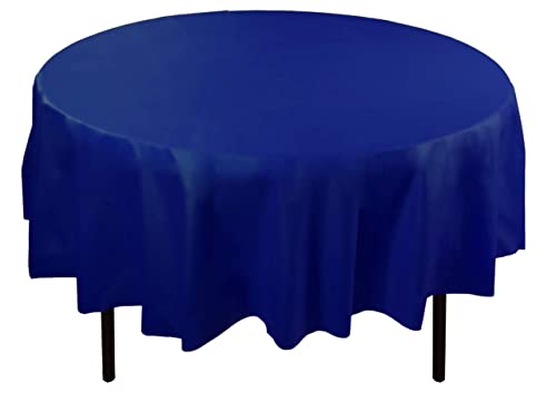 Navy Blue 84in Round Tablecloth 12-Pack
